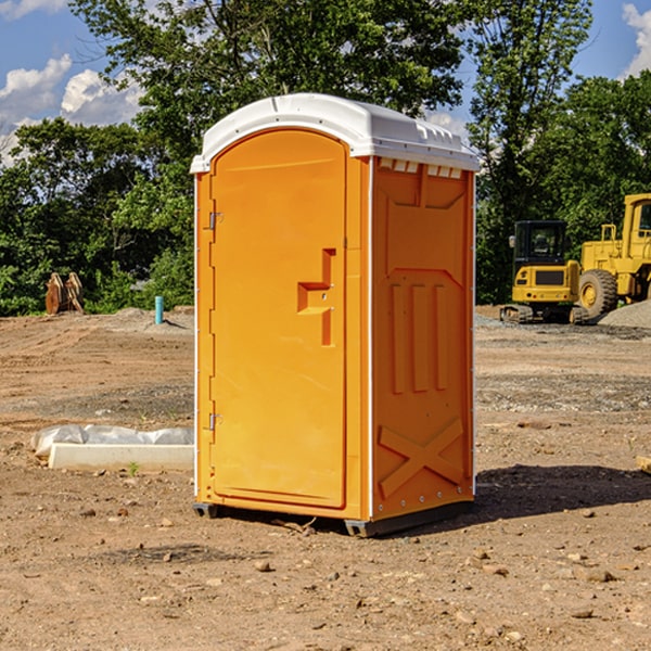 how often are the portable restrooms cleaned and serviced during a rental period in Gonzales